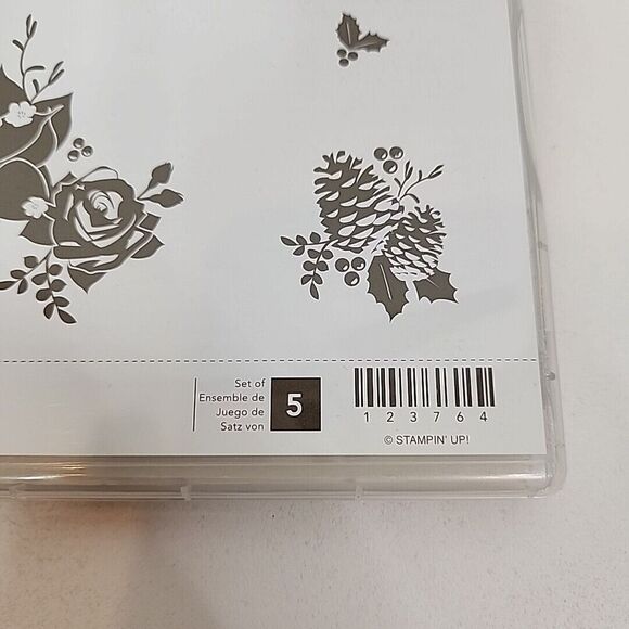 Stampin' Up! PINES & POINSETTIAS Stamp Set of 5 123764 Pine Cones Christmas - Picture 2 of 4
